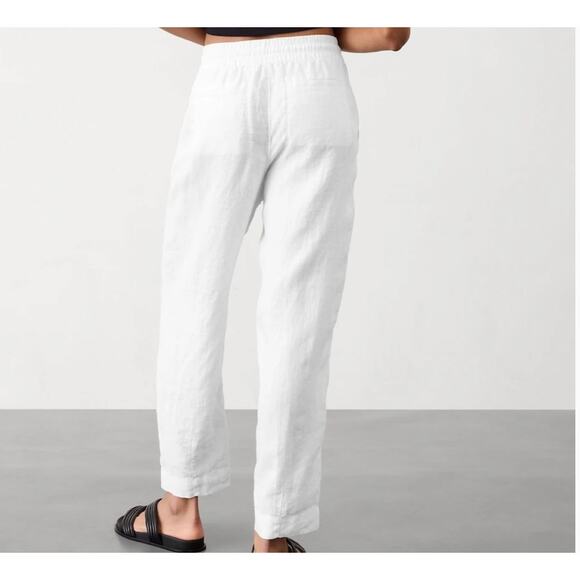 Athleta Retreat Linen High Rise Ankle Pants Size L Tall Size 14 - Picture 2 of 12